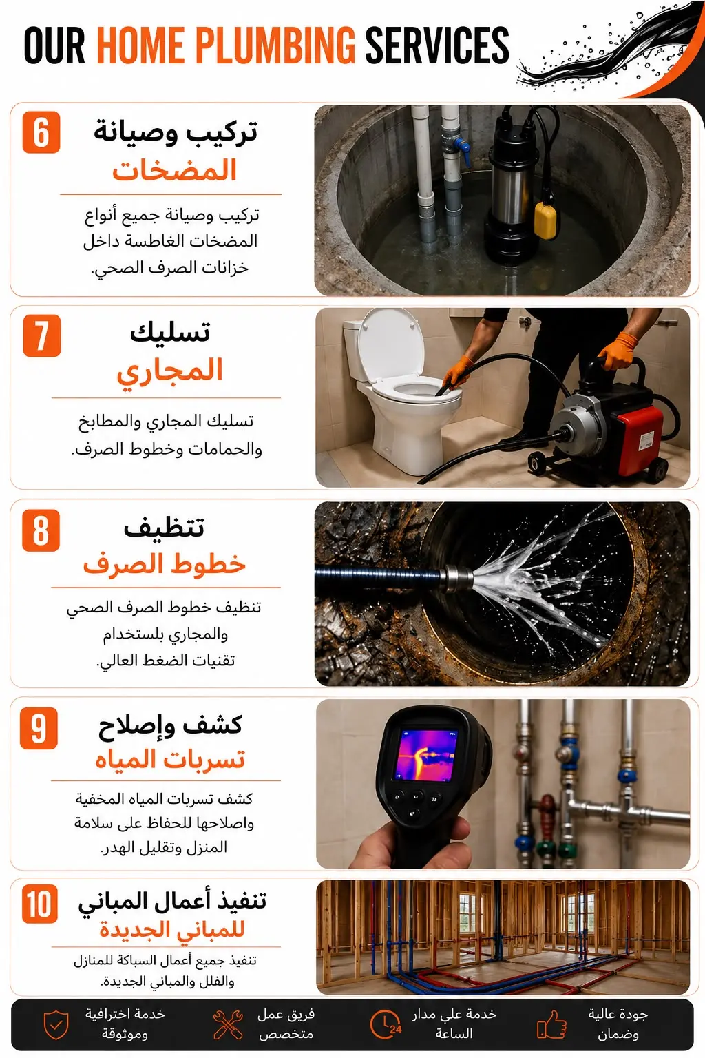 Home Plumbing Services خدمات السباكة المنزلية